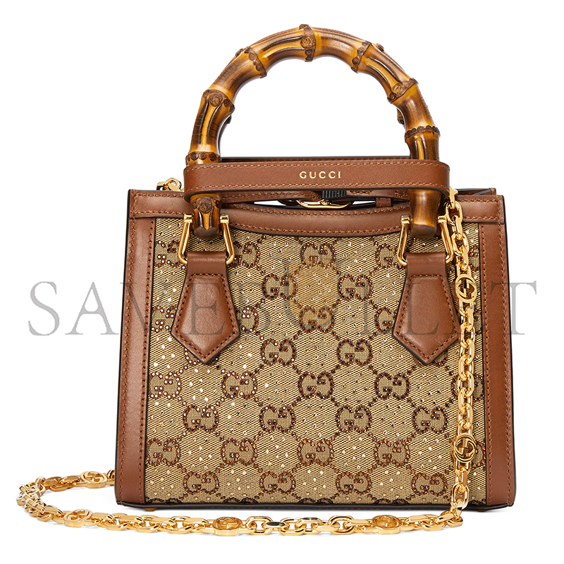 G*u*i diana crystals small tote bag 707449 21hrg 2687 (20*16*10cm)